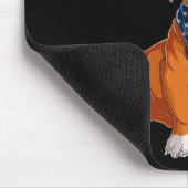 Bulldog Hund 4. Juli Amerikanische Flagge Mousepad (Ecke)