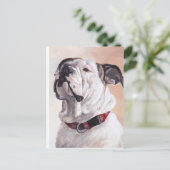 Bulldog Hund Art Postkarte (Stehend Vorderseite)