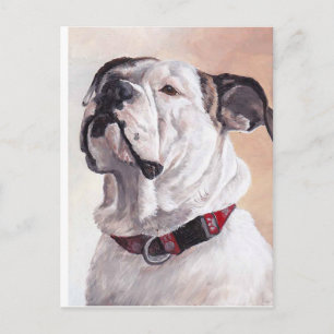 Bulldog Hund Art Postkarte