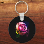 Bulldog Hund Astronaut Spacemen Schlüsselanhänger (Vorderseite)