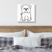 Bulldog-Hund-Cartoon Leinwanddruck (Insitu (Schlafzimmer))