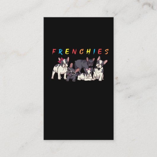 Bulldog Hund Crew Hair Bow und Sonnenbrille Visitenkarte (Vorderseite)