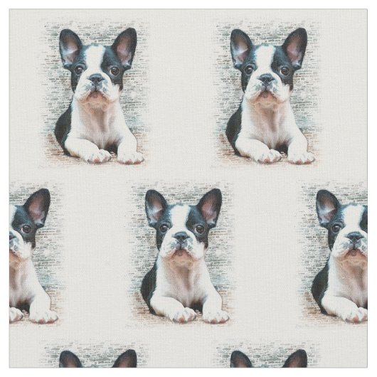 Bulldog-Hund Custom Fabric Stoff (Nahaufnahme)