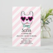 Bulldog, Hund, Haustier Geburtstagsfeier Einladung (Stehend Vorderseite)