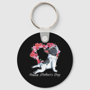 Bulldog Hund Herz florale Happy Mother's Day Gesch Schlüsselanhänger