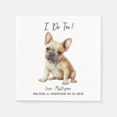 Bulldog-Hund Hochzeit Cocktail Serviette (Vorderseite)