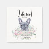 Bulldog-Hund Hochzeitcocktail Napkins Serviette (Vorderseite)