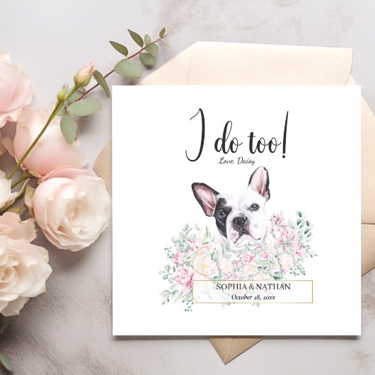 Bulldog-Hund Hochzeitcocktail Napkins Serviette