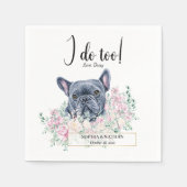 Bulldog-Hund Hochzeitcocktail Napkins Serviette (Vorderseite)