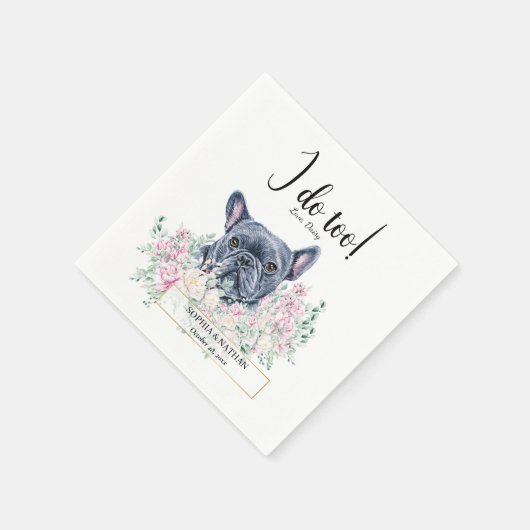 Bulldog-Hund Hochzeitcocktail Napkins Serviette (Ecke)