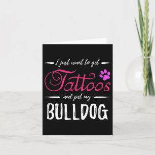Bulldog Hund Lover Tattoo Funny Dog Mama Geschenk Karte