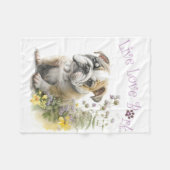 Bulldog Hund Mama Fleecedecke (Vorderseite (Horizontal))
