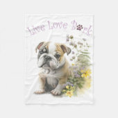 Bulldog Hund Mama Fleecedecke (Vorderseite)