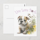 Bulldog Hund Mama Postkarte (Vorne/Hinten)