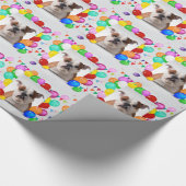 Bulldog Hund mit bunten Balloons Geburtstag Thema Geschenkpapier (Ecke)