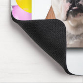 Bulldog Hund mit bunten Balloons Geburtstag Thema Mousepad (Ecke)