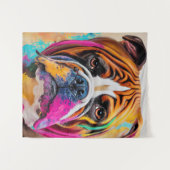 Bulldog Hund Niedliches Tier Wandteppich (Vorderseite (Horizontal))