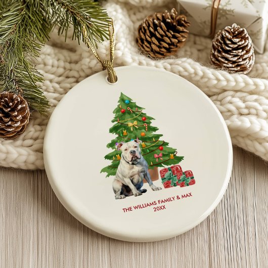 Bulldog Hund Personalisiert Weihnachten Keramik Ornament