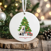Bulldog Hund Personalisiert Weihnachten Keramik Ornament