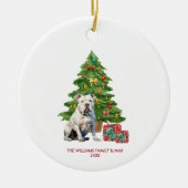 Bulldog Hund Personalisiert Weihnachten Keramik Ornament (Vorne)