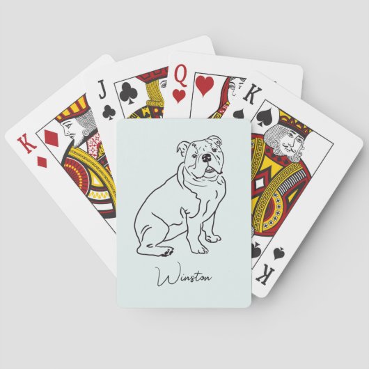 Bulldog Hund Spielkarten (Rückseite)