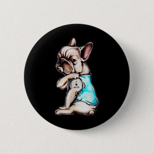 Bulldog Hund Tattoo I Liebe Mama Mütter Tag L Button