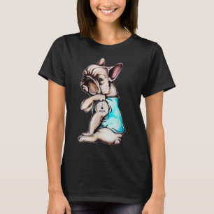 Bulldog Hund Tattoo I Liebe Mama Mütter Tag L T-Shirt