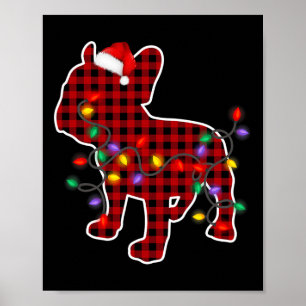 Bulldog Hund Weihnachtsmannmütze Weihnachten Pajam Poster