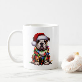 Bulldog Hund Welpe Weihnachten Kaffeetasse