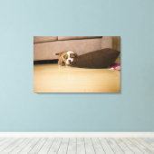 Bulldog Hündchen Leinwanddruck (Insitu (Holzboden))