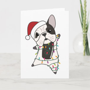 Bulldog Hunde frohe Weihnachts-Wintertiere Karte