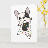 Bulldog Hunde frohe Weihnachts-Wintertiere Karte (Gelbe Blume)