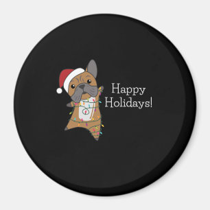 Bulldog Hunde frohe Weihnachts-Wintertiere Magnet