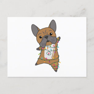 Bulldog Hunde frohe Weihnachts-Wintertiere Postkarte