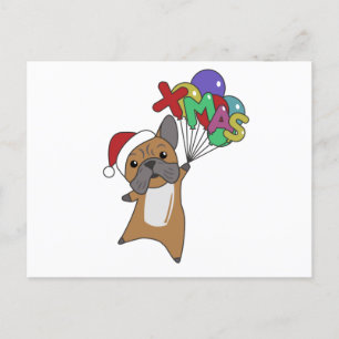 Bulldog Hunde frohe Weihnachts-Wintertiere Postkarte