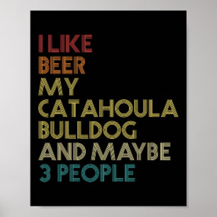 Bulldog Hundebesitzer Bier Lover Zitat Vintag Retr Poster