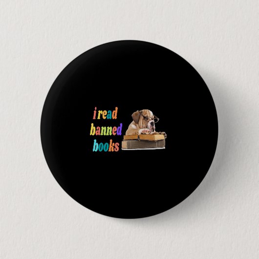 Bulldog I lese verbotene Bücher Button (Vorderseite)