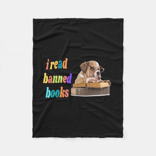 Bulldog I lese verbotene Bücher Fleecedecke (Vorderseite)