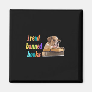 Bulldog I lese verbotene Bücher Magnet