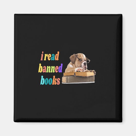 Bulldog I lese verbotene Bücher Magnet (Vorne)