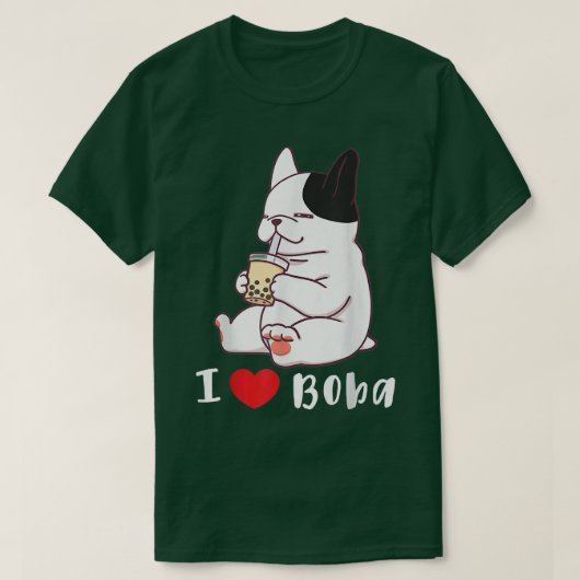 Bulldog-I-Liebe Boba Bubble Milk Tee Dog Cut (Design vorne)