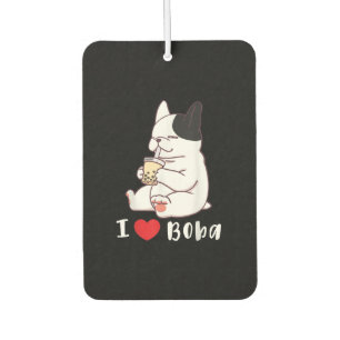 Bulldog-I-Liebe Boba Bubble Milk Tee Dog Cut Autolufterfrischer