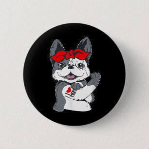 Bulldog I Liebe Mama Tattoo Button