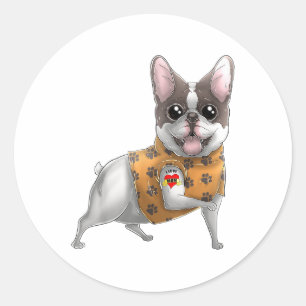 Bulldog I Liebe Mama Tattoo Hundeshirt Mütter Runder Aufkleber
