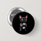 Bulldog I Liebe Oma Funny Dog Tattoo Button (Vorne & Hinten)