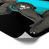 Bulldog I Liebe Vater Tattoo Apparel, Hund Vater Poster (Ecke)