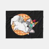 Bulldog Ice Creme Frenchie Geburtstag Fleecedecke (Vorderseite (Horizontal))