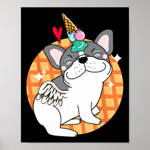 Bulldog Ice Creme Frenchie Geburtstag Poster