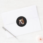 Bulldog Illustration Classic Round Sticker (Umschlag)