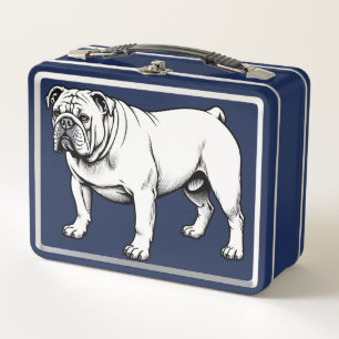 Bulldog Illustration Metall Brotdose